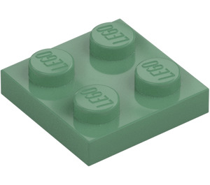 LEGO Zandgroen Plaat 2 x 2 (3022 / 94148)