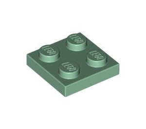 LEGO Sandgrün Platte 2 x 2 (3022 / 94148)