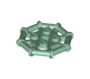 LEGO Vert sable assiette 2 x 2 avec Barre Cadre Octagonal (Clous ronds) (75937)