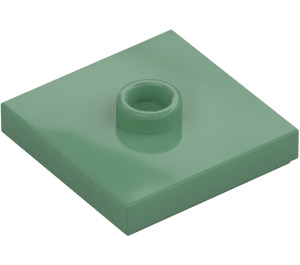 LEGO Zandgroen Plaat 2 x 2 met groef en 1 Midden Nop (23893 / 87580)