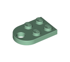 LEGO Sand Green Plate 2 x 3 with Rounded End and Pin Hole (3176)