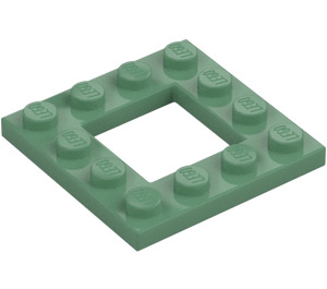 LEGO Sand Green Plate 4 x 4 with 2 x 2 Open Center (64799)