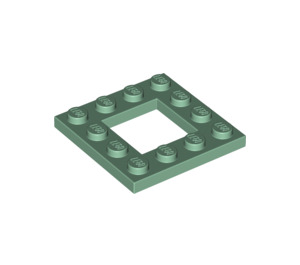 LEGO Sand Green Plate 4 x 4 with 2 x 2 Open Center (64799)
