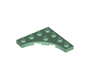 LEGO Sand Green Plate 4 x 4 with Circular Cut Out (35044)
