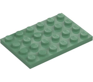 LEGO Pískově zelená Deska 4 x 6 (3032)