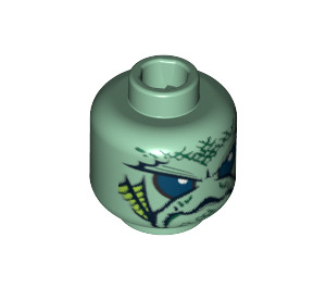LEGO Sand Green Portal Emperor Head (Safety Stud) (3626 / 90895)