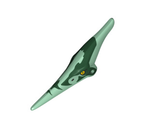 LEGO Vert Sable Pteranodon Tête avec Vert Foncé (68115)