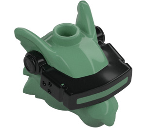 LEGO Sand Green Rat Head with Black VR Visor  (65073)