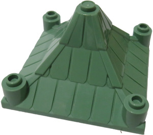 LEGO Sandgrün Roof 6 x 6 x 3 mit Ecke Posts (30614 / 41630)