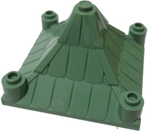 LEGO Vert Sable Toit 6 x 6 x 3 avec Pièce de monnaie Posts (30614 / 41630)