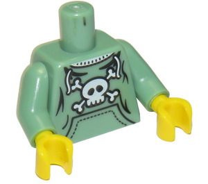 LEGO Sand Green Skater Torso With Skull And Crossbones (973 / 88585)