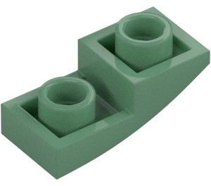 LEGO Sand Green Slope 1 x 2 Curved Inverted (24201)