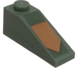 LEGO Sand Green Slope 1 x 3 (25°) with Gold Arrow Sticker (4286)