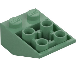 LEGO Sand Green Slope 2 x 3 (25°) Inverted with Connections between Studs (2752 / 3747)