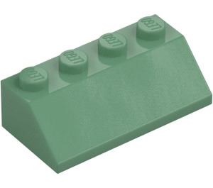 LEGO Sand Green Slope 2 x 4 (45°) with Rough Surface (3037)