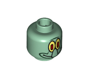 LEGO Sand Green Squidward Head (Safety Stud) (3626 / 56066)