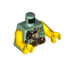 LEGO Sand Green The Giant Minifig Torso (973 / 76382)