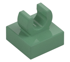 LEGO Verde sabbiato Piastrella 1 x 1 con Clip (Sollevato "C") (15712 / 44842)