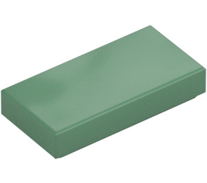 LEGO Sand Green Tile 1 x 2 with Groove (3069 / 30070)