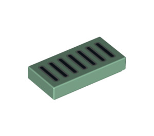 LEGO Sand Green Tile 1 x 2 with Vents with Groove (3069 / 94773)