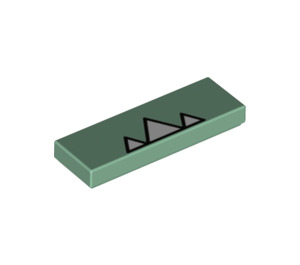 LEGO Sand Green Tile 1 x 3 with Teeth / Triangles (39441 / 63864)