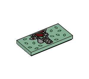 LEGO Vert sable Tuile 2 x 4 avec Zip et Eye (1385 / 87079)