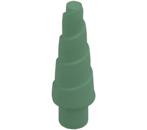 LEGO Sand Grön Unicorn horn med Spiral (34078 / 89522)