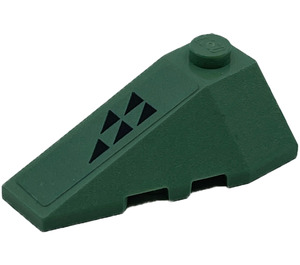 LEGO Sand Green Wedge 2 x 4 Triple Left with Five Split Triangles Sticker (43710)