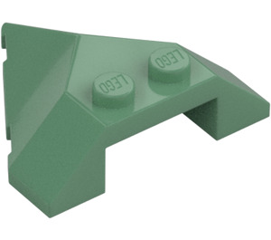 LEGO Sand Green Wedge 4 x 4 with Point (22391)