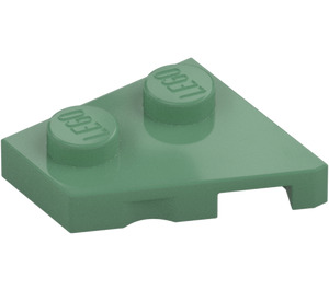 LEGO Vert Sable Pièce de monnaie assiette 2 x 2 Aile La gauche (24299)