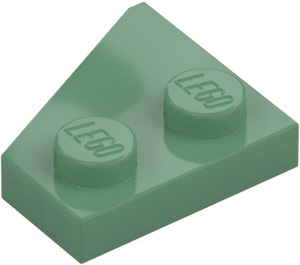 LEGO Sand Green Wedge Plate 2 x 2 Wing Right (24307)