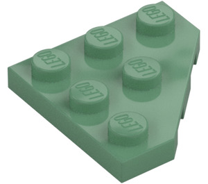 LEGO Sand Grønn Kile Plate 3 x 3 Hjørne (2450)