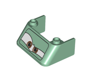 레고 샌드 그린 앞유리 3 x 4 x 1.3 ~와 함께 갈색 눈 (2437 / 72233)