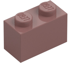 LEGO Rouge Sable Brique 1 x 2 avec tube inférieur (3004 / 93792)