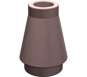 LEGO Sand Red Cone 1 x 1 without Top Groove (4589 / 6188)