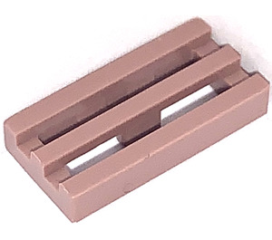 LEGO Sand Red Tile 1 x 2 Grille (with Bottom Groove) (2412 / 30244)