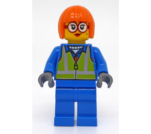 LEGO Sanitation Worker Shirley Keeper met Geel Vest Minifiguur