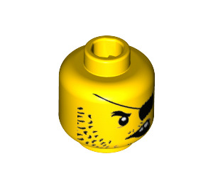 LEGO Scallywag Pirate Minifigure Head (Recessed Solid Stud) (3626 / 28107)