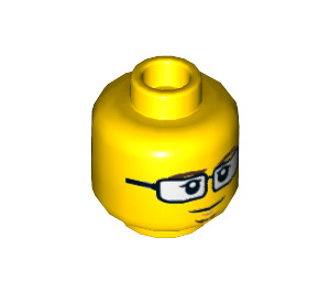 LEGO Scientist Head with Glasses (Recessed Solid Stud) (3626 / 18288)