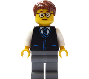 LEGO Scientist in Vest with Reddish Brown Hair Minifigure