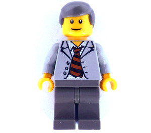 LEGO Scientist med Ljus grå Jacka och Striped Tie Minifigur