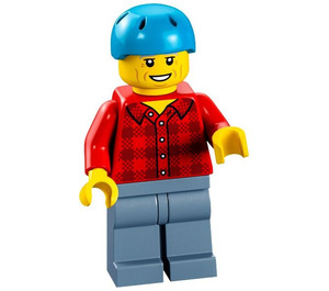 LEGO Scooter Rider s Červená Plaid Košile Minifigurka