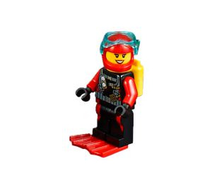 LEGO Scuba Diver met Geel Lucht Tanks en Zwart Pak Minifiguur