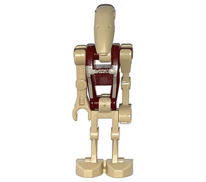 LEGO Security Battle Droid jossa Tummanpunainen Vartalo jossa Beige Insignia ja Suora käsivarsi Minihahmo