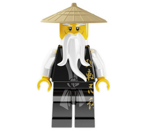 LEGO Sensei Wu jossa Musta Kimono jossa Pitkä Sash Minihahmo