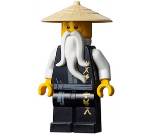 LEGO Sensei Wu mit Schwarz Kimono mit Kurz Sash Minifigur