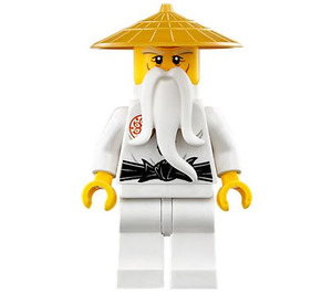 LEGO Sensei Wu with White Outfit with Pipe and Pearl Gold Hat Minifigure