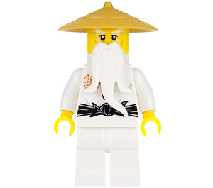 LEGO Sensei Wu mit Weiß Outfit mit Rohr und Beige Hut Minifigur