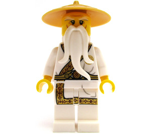 LEGO Sensei Wu jossa Valkoinen Robe jossa Gold Trim Minihahmo