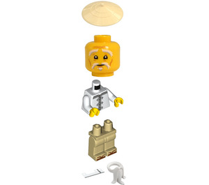 LEGO Sensei Wu s Bílá Robe s Sandals (Lowered Eyebrows) Minifigurka